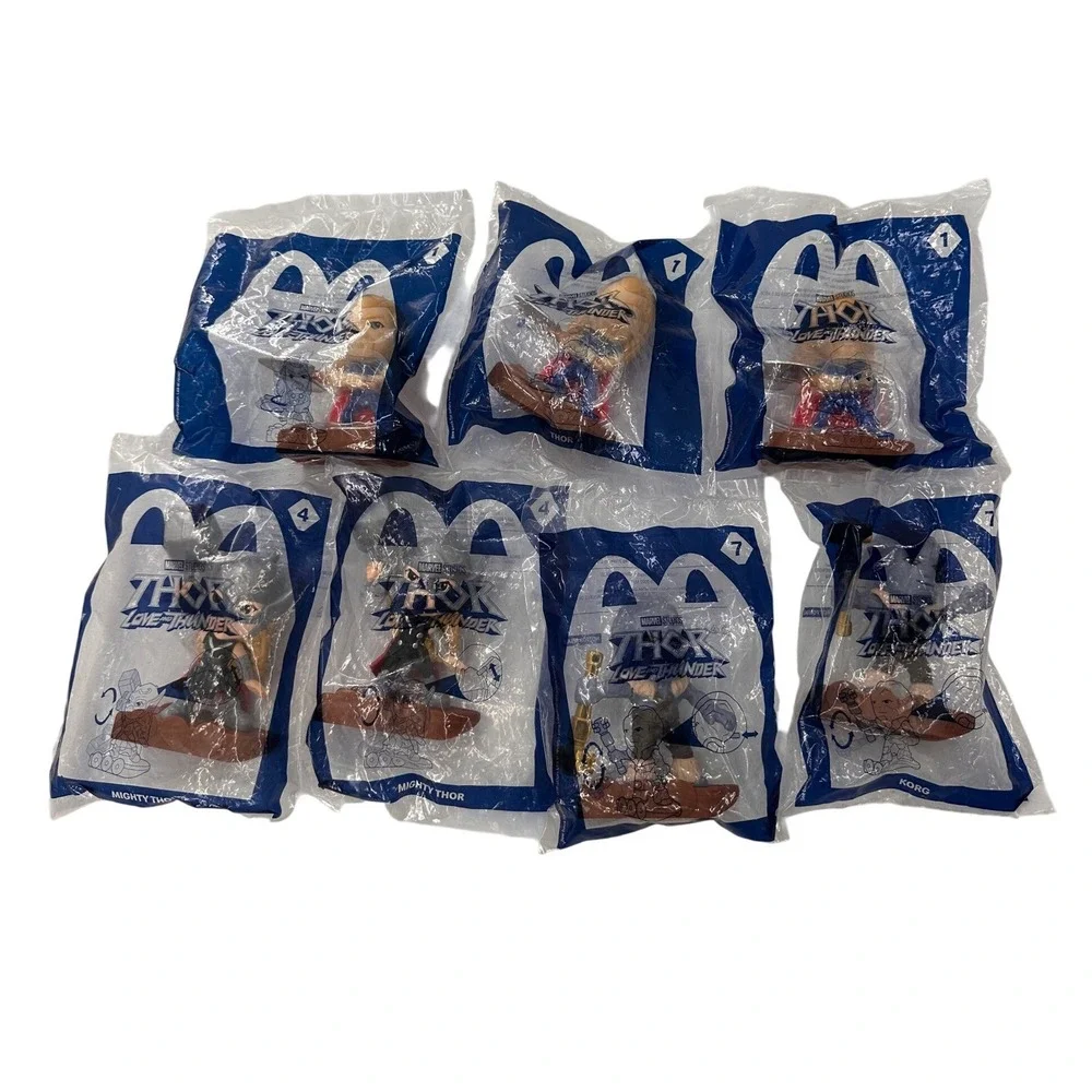 McDonalds Thor Love and Thunder Happy Meal Toys Lot 7 Marvel Figures New Sealed